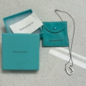 TIFFANY & Co. Horse shoe Necklace Pendant sterling Silver, hardly worn new $400